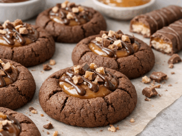 Twix Thumbprint Cookies: Easy Buttery Cookies That Are So Good