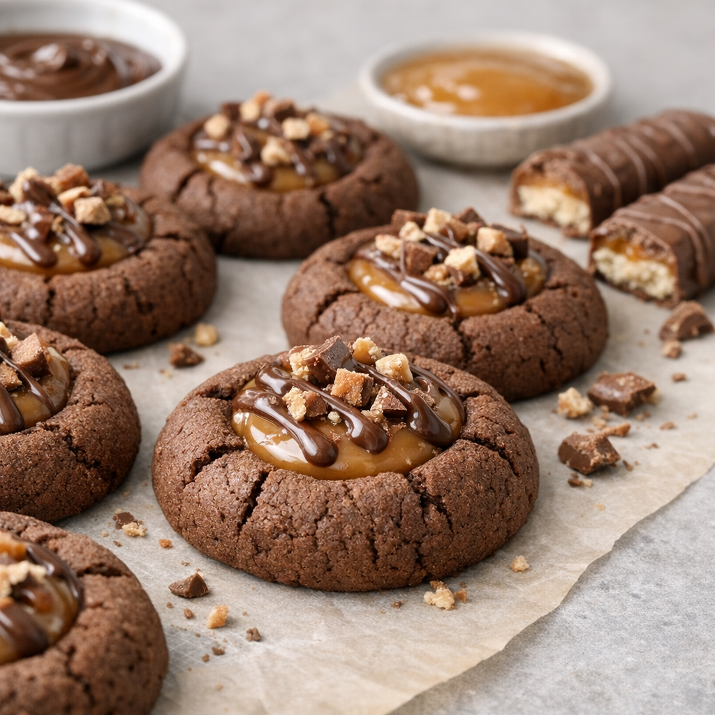Twix Thumbprint Cookies: Easy Buttery Cookies That Are So Good