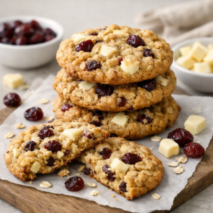 These white chocolate and cranberry oat cookies are chewy, festive, and SO easy to make. Your new favorite holiday cookie awaits! 🍪❤️