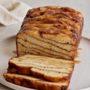 This Cinnamon Toast Pancake Bread is moist, fluffy & loaded with cinnamon sugar flavor. Your new favorite easy breakfast recipe! 🥞