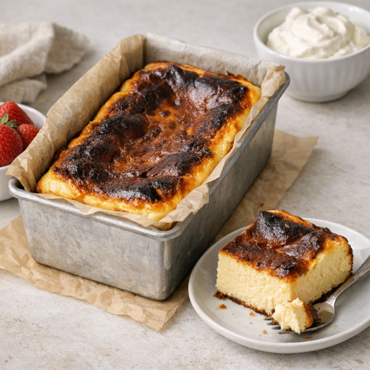 Loaf Pan Basque Cheesecake Recipe
