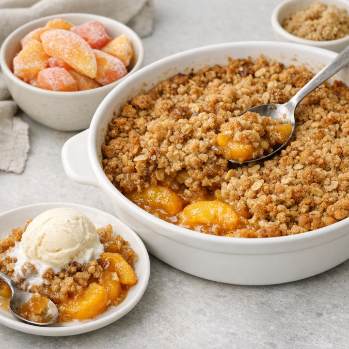 Peach Crisp with Frozen Peaches Recipe