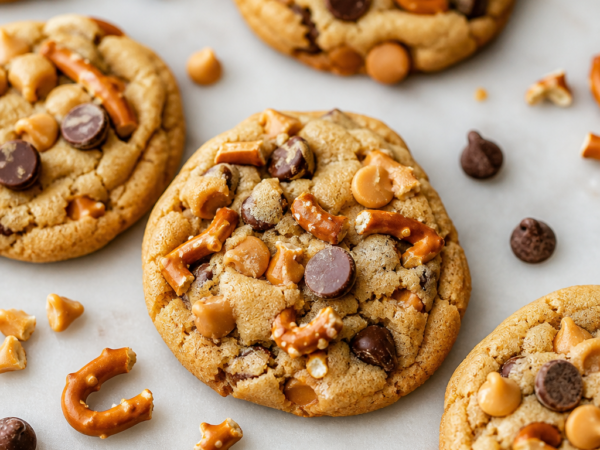 Butterscotch Pretzel Chocolate Chip Cookies With Sea Salt