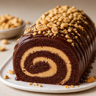 Chocolate Peanut Butter Cake Roll Recipe
