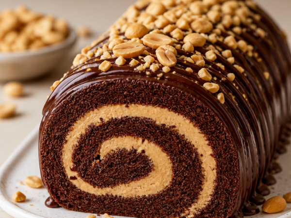 Chocolate Peanut Butter Cake Roll Recipe