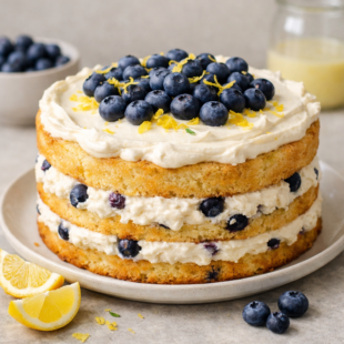 This lemon blueberry mascarpone cake is fluffy, dreamy & totally ah-mazing! Tart lemon, sweet berries & creamy mascarpone frosting. Let's bake! 🍋💙