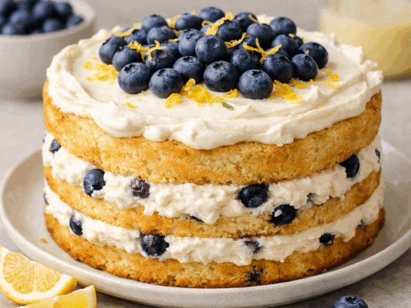 Lemon Blueberry Mascarpone Cake Recipe With Berry Cream