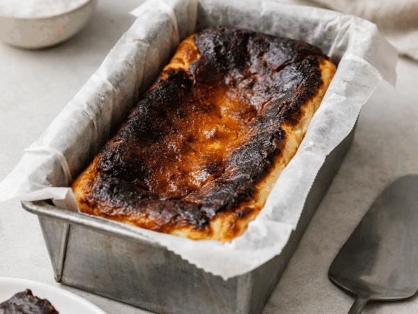 Loaf Pan Basque Cheesecake: Easy Burnt Cheesecake Recipe