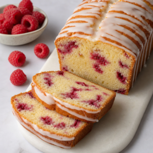 This raspberry pound cake is buttery, moist & loaded with fresh berries! So dreamy — you absolutely have to make this recipe! 🍓😍