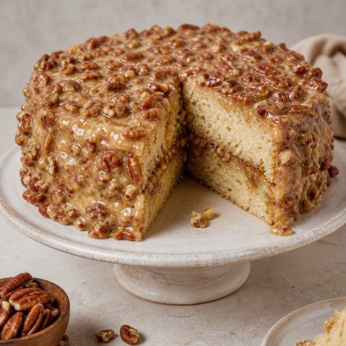 Oh my gosh, you guys NEED this Southern Pecan Praline Cake! Buttery, gooey, nutty perfection — it's the ultimate Southern dessert. Get the recipe!