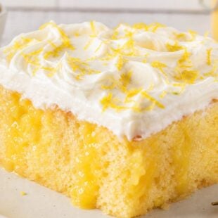 Lemon Curd Poke Cake Recipe with Box Cake Mix