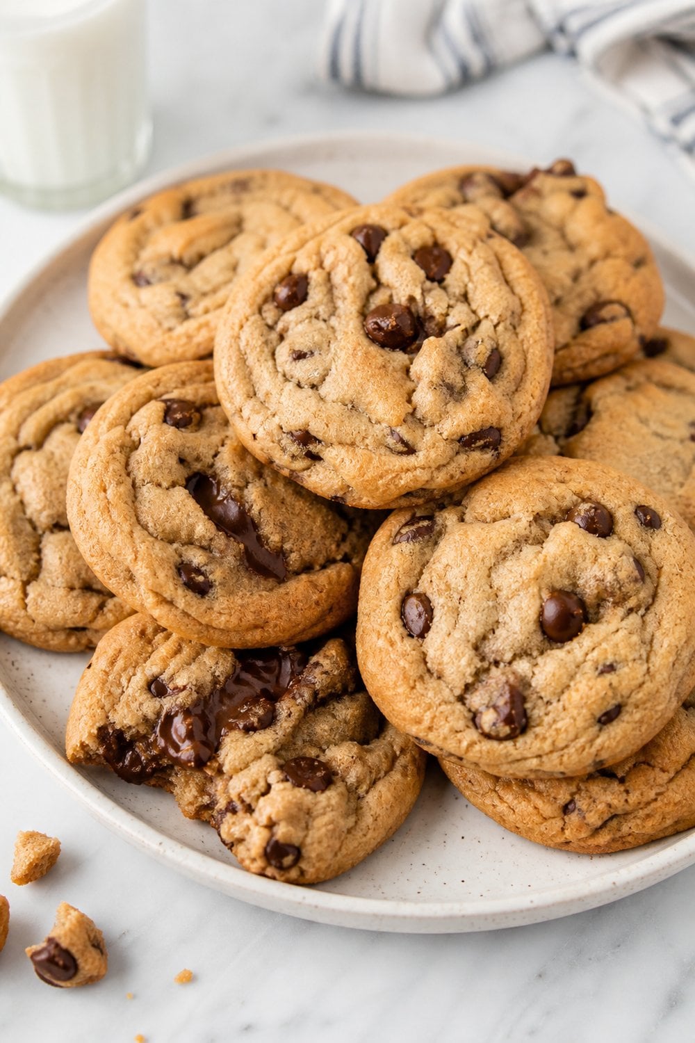 Browned Butter gives these chewy chocolate chip cookies a rich toffee flavor. Delicious!