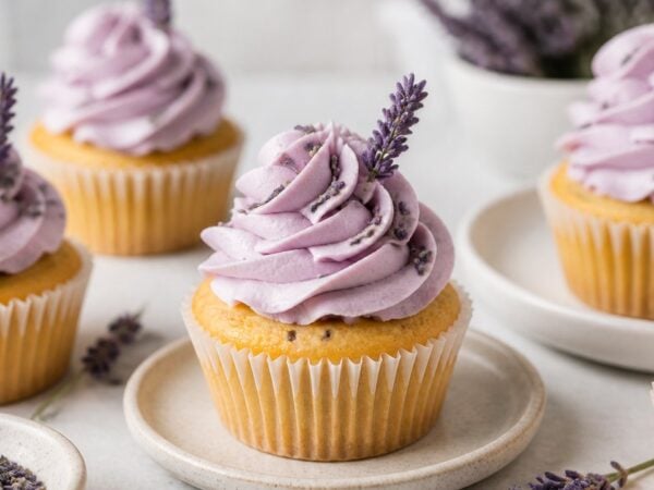 Lavender Cupcake Recipe with Honey Lemon Frosting