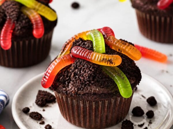 Dirt Cupcakes Recipe: Easy Gummy Worms Cupcakes for Kids