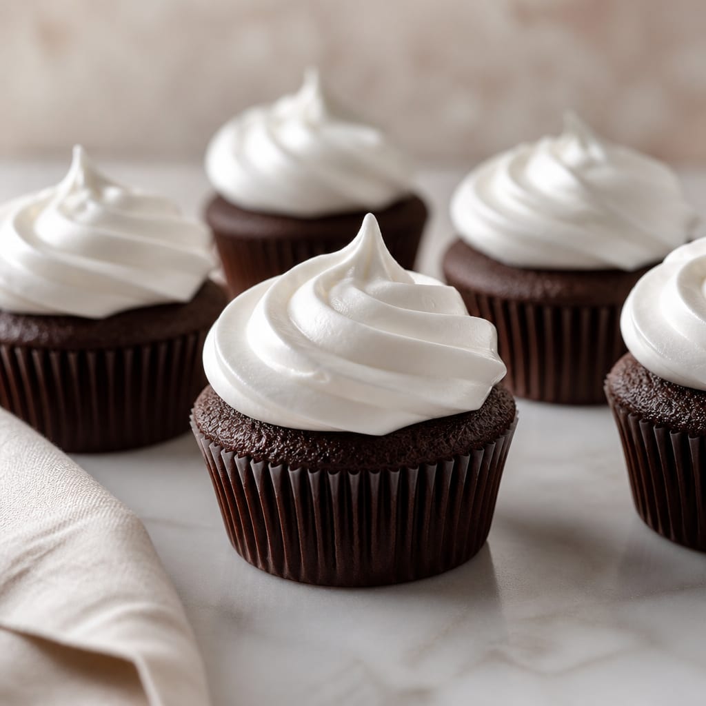 Sugar-Free Chocolate Cupcakes with Marshmallow Frosting Recipe