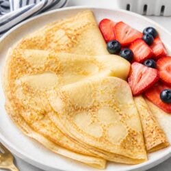 This small batch crepe recipe makes 4-6 dreamy, golden crepes in minutes — perfect for two! Easy, delicious, and absolutely foolproof. Let's make some! 🥞