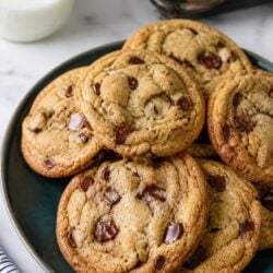 Dorie Greenspan chocolate chip cookies are fudgy, crackly, and loaded with chocolate chunks. You have to make these ASAP! 🍪