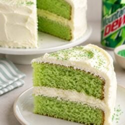 This mountain dew cake is soda-pop magic! Moist, citrusy, glazed to perfection, and made from a simple boxed mix. You have to try it!