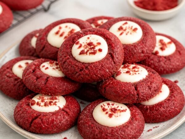 Red Velvet Thumbprint Cookies with Cream Cheese Recipe