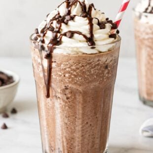 This frozen hot chocolate recipe is rich, creamy, and just like Serendipity's! So easy to make at home with simple ingredients. Try it today!