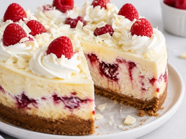 White Chocolate Raspberry Cheesecake That’s Velvety and Dreamy